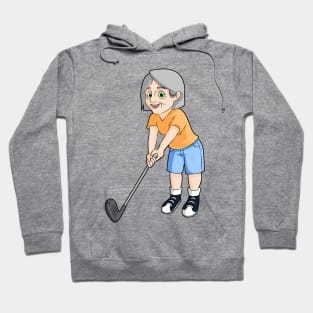 Woman golfing for fitness and fun Hoodie